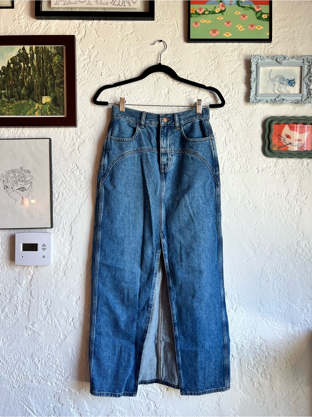 Madewell denim maxi skirt
